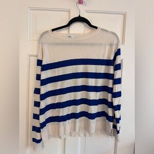 Zara Lightweight Rugby Stripe Sweater Size Large